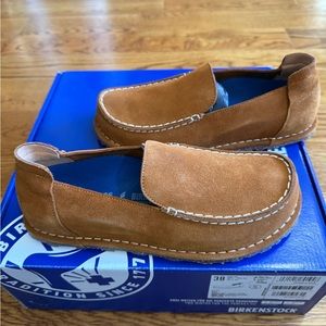 Birkenstock Utti Tan Suede Slip-On Loafers